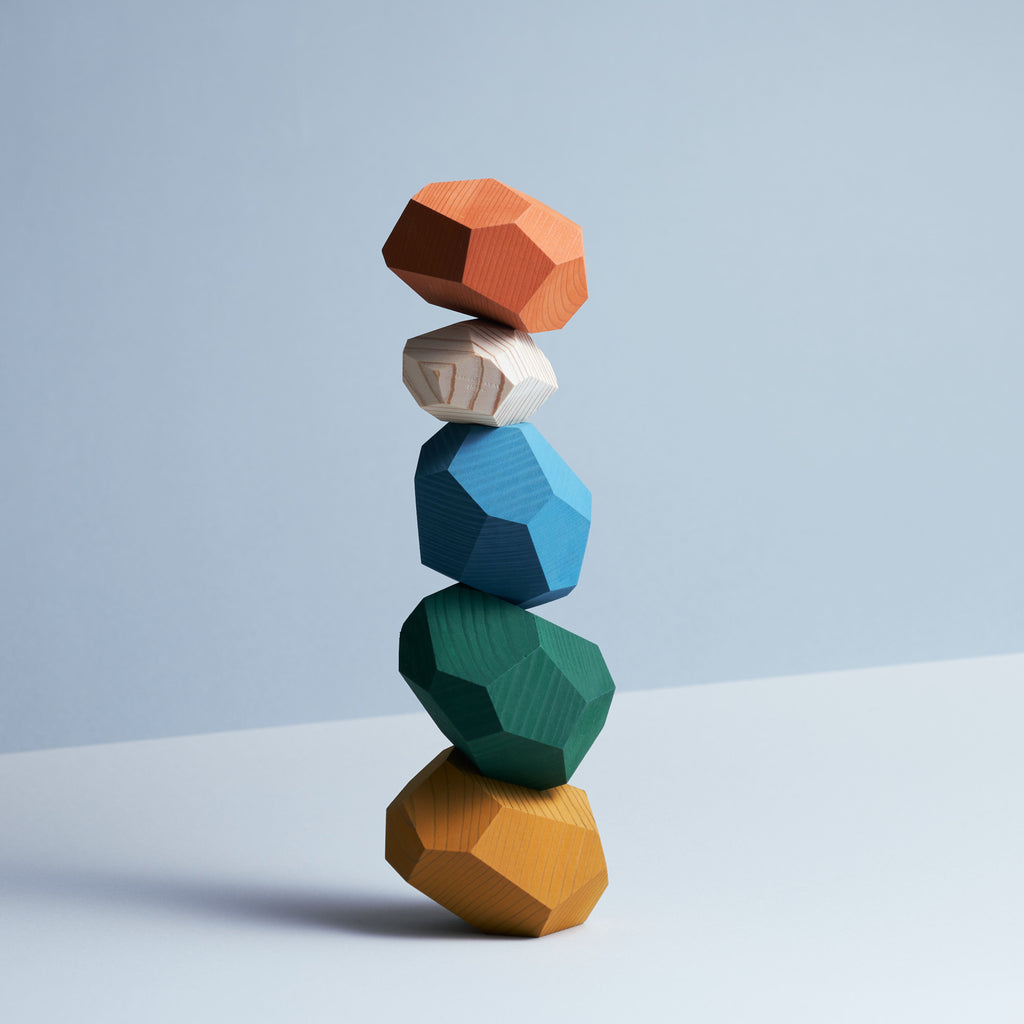 Tumi-Isi Wooden Stacking Rocks (color mix) – spoon & tamago