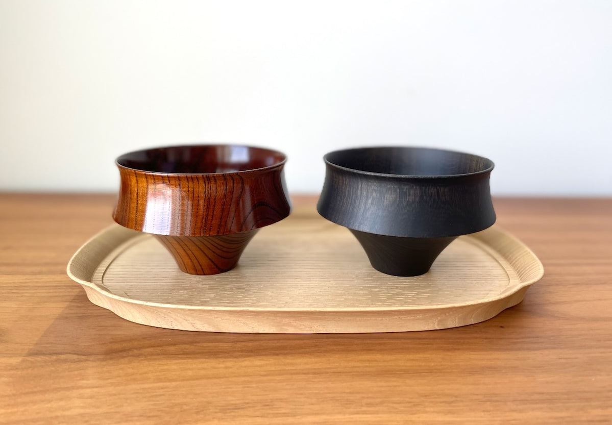 tsumugi Tsumugi Hand-Turned Wooden Bowl (Fuji) – spoon & tamago